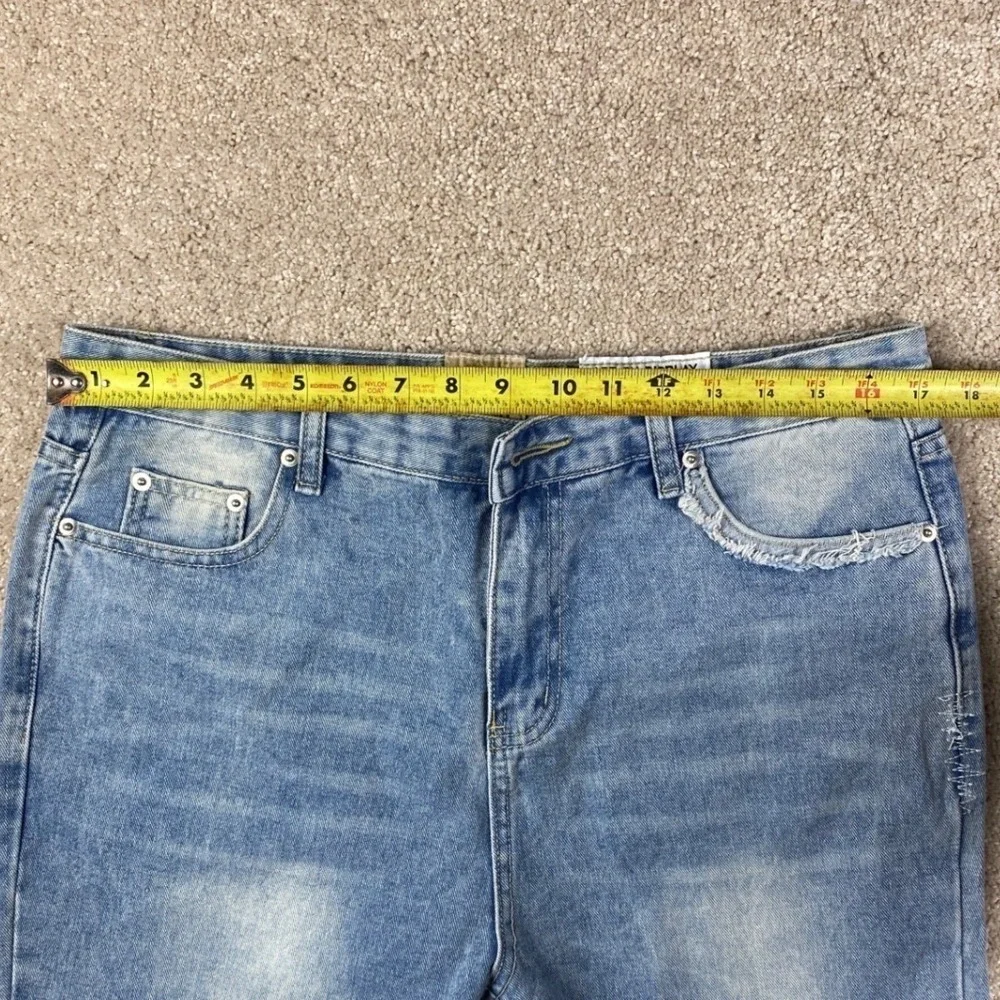 Gallery Dept Art on Display Distressed Flare‎ Jeans Light Wash Women XL 36x30